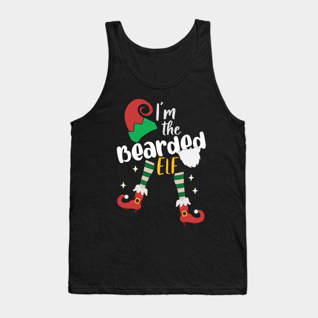 Funny I'm The Bearded Elf Christmas Xmas Matching Family Tank Top by alcoshirts